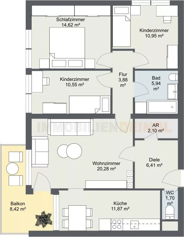 Immobilienangebot - Oberndorf - Alle - 4-Zimmer-Wohnung mit TG in Oberndorf